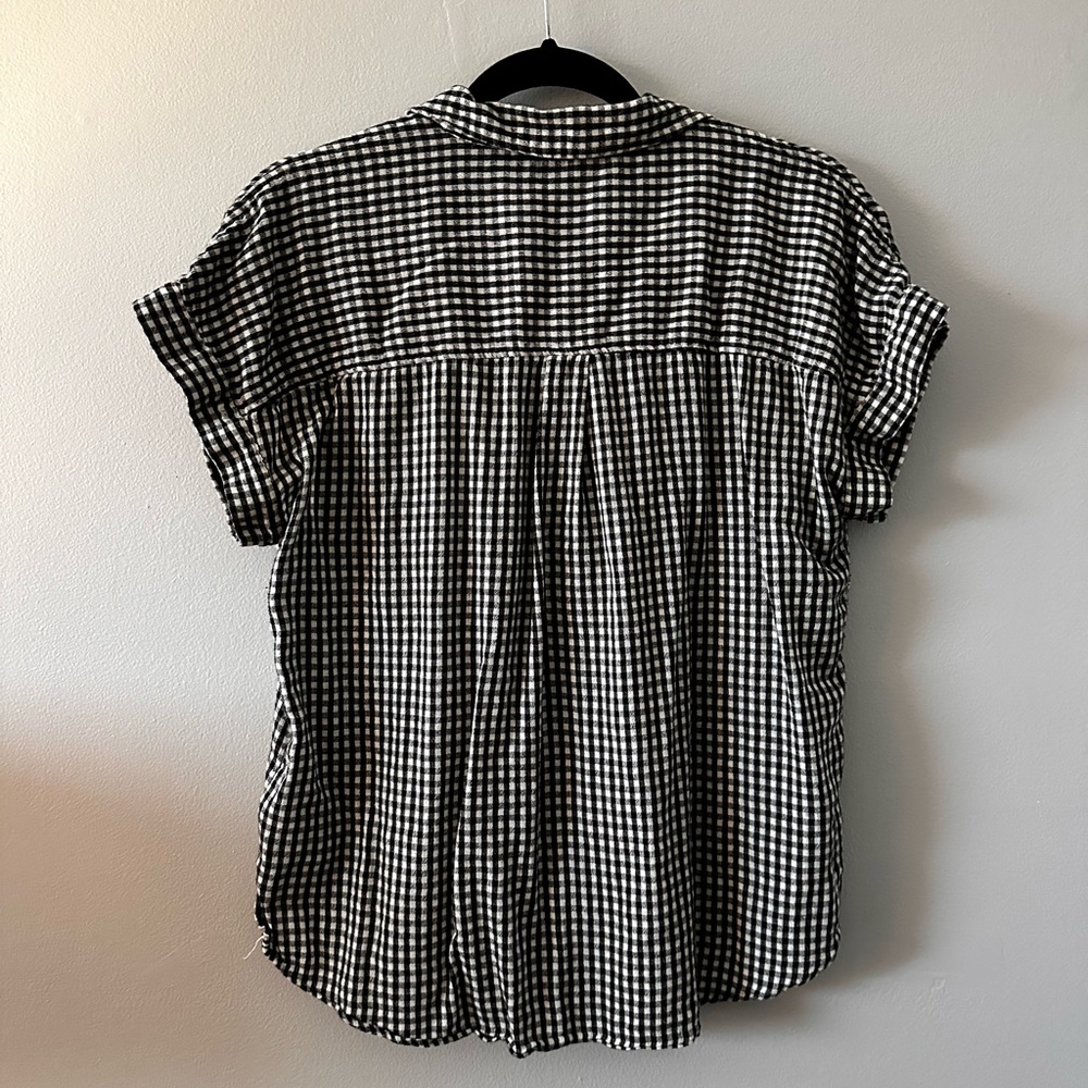 Lucky Brand | Black and White Checkered Button-Down Shirt - Picture 5 of 6
